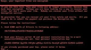 Screenshot of a system compromised by Nyetya